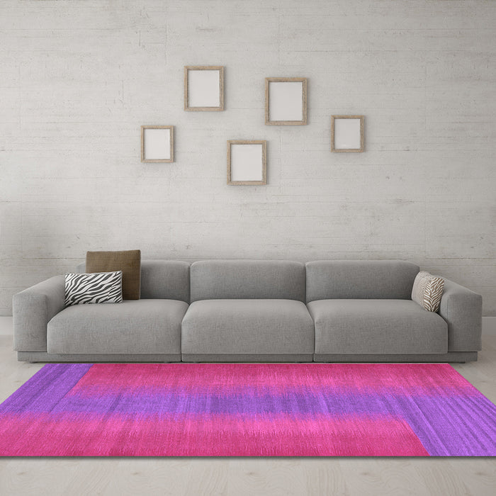 Machine Washable Abstract Purple Contemporary Area Rugs in a Living Room, wshcon2576pur