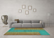 Machine Washable Abstract Turquoise Contemporary Area Rugs in a Living Room,, wshcon2576turq