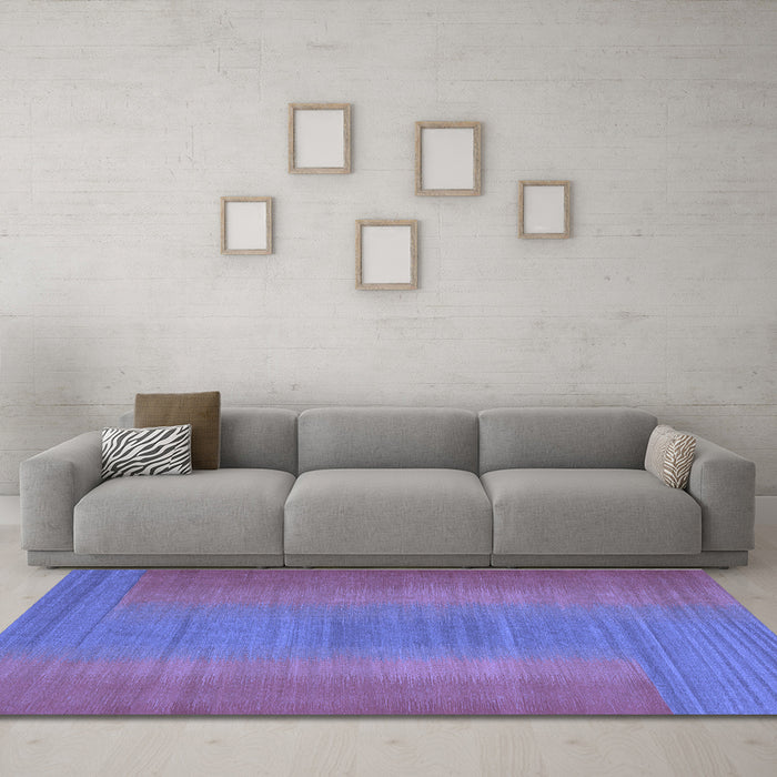 Machine Washable Abstract Blue Contemporary Rug in a Living Room, wshcon2576blu