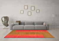 Machine Washable Abstract Orange Contemporary Rug, wshcon2576org