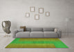 Machine Washable Abstract Green Contemporary Area Rugs in a Living Room,, wshcon2576grn