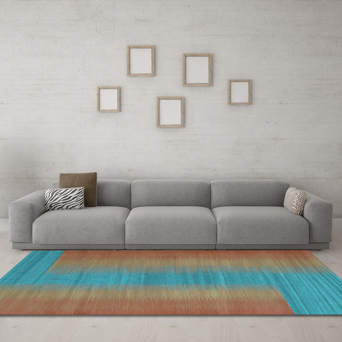 Machine Washable Abstract Light Blue Contemporary Rug in a Living Room, wshcon2576lblu