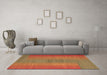 Machine Washable Abstract Brown Contemporary Rug in a Living Room,, wshcon2576brn