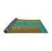 Sideview of Abstract Turquoise Contemporary Rug, con2576turq