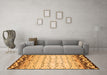 Machine Washable Abstract Orange Contemporary Area Rugs in a Living Room, wshcon2577org