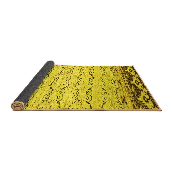 Sideview of Abstract Yellow Contemporary Rug, con2577yw