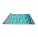 Sideview of Machine Washable Abstract Light Blue Contemporary Rug, wshcon2577lblu