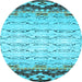 Round Machine Washable Abstract Light Blue Contemporary Rug, wshcon2577lblu