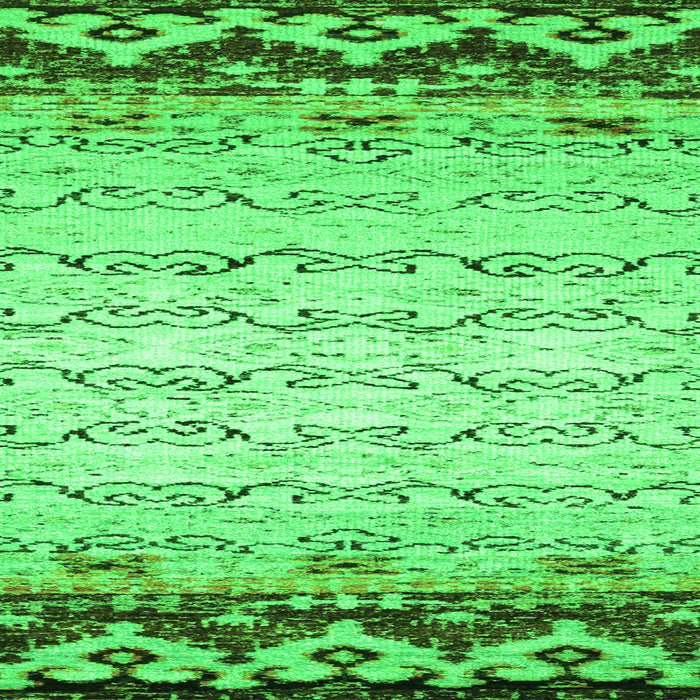 Round Machine Washable Abstract Green Contemporary Area Rugs, wshcon2577grn