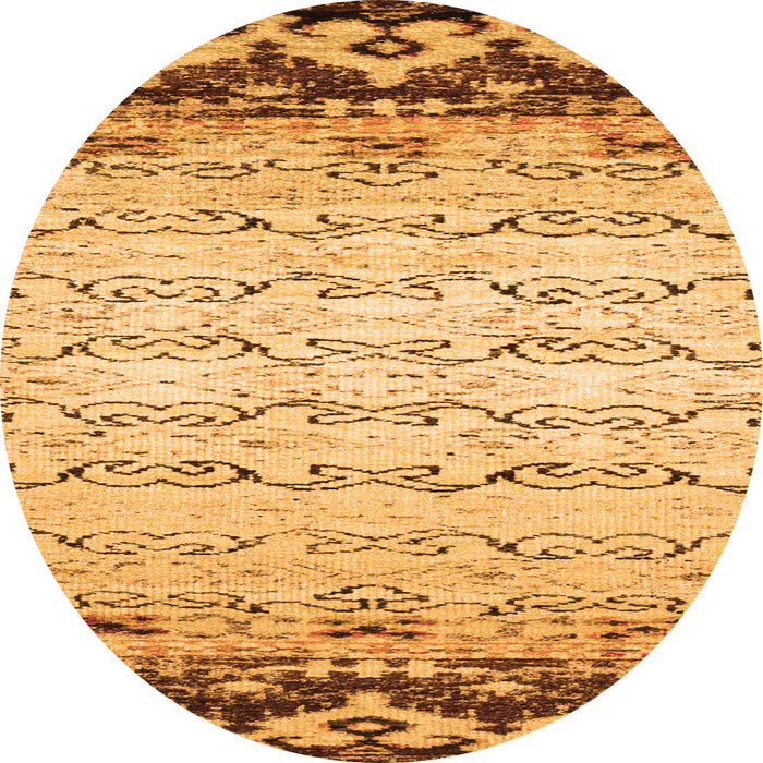 Square Abstract Orange Contemporary Rug, con2577org