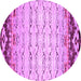 Round Machine Washable Abstract Pink Contemporary Rug, wshcon2577pnk