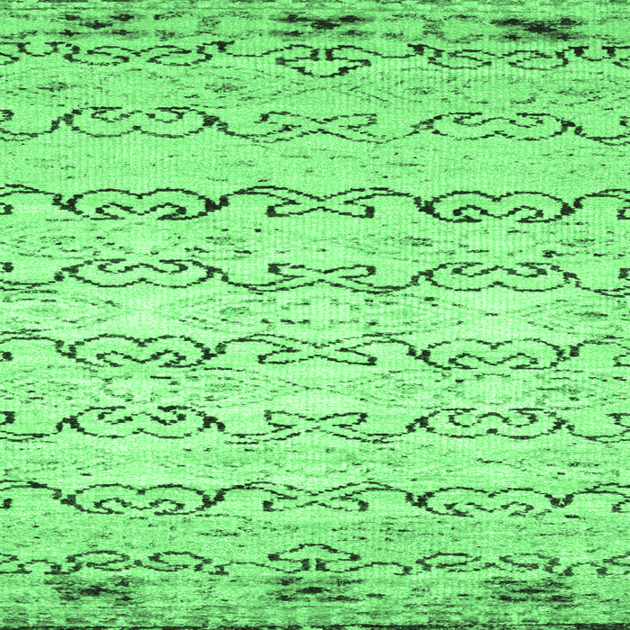 Machine Washable Abstract Emerald Green Contemporary Area Rugs, wshcon2577emgrn