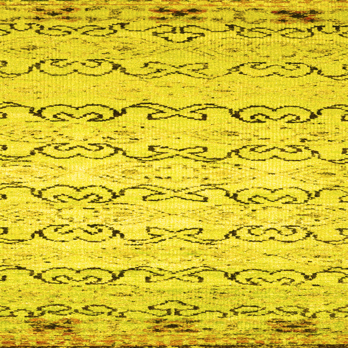 Machine Washable Abstract Yellow Contemporary Rug, wshcon2577yw