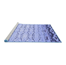 Sideview of Machine Washable Abstract Blue Contemporary Rug, wshcon2577blu