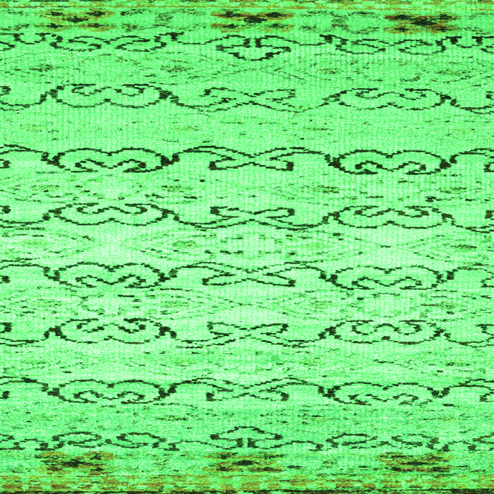 Serging Thickness of Machine Washable Abstract Green Contemporary Area Rugs, wshcon2577grn