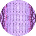 Round Machine Washable Abstract Purple Contemporary Area Rugs, wshcon2577pur