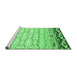 Sideview of Machine Washable Abstract Emerald Green Contemporary Area Rugs, wshcon2577emgrn