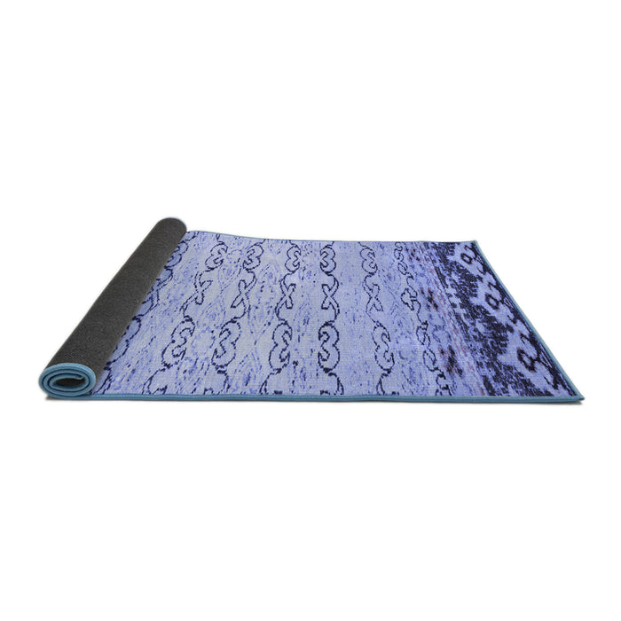 Sideview of Abstract Blue Contemporary Rug, con2577blu
