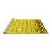 Sideview of Machine Washable Abstract Yellow Contemporary Rug, wshcon2577yw