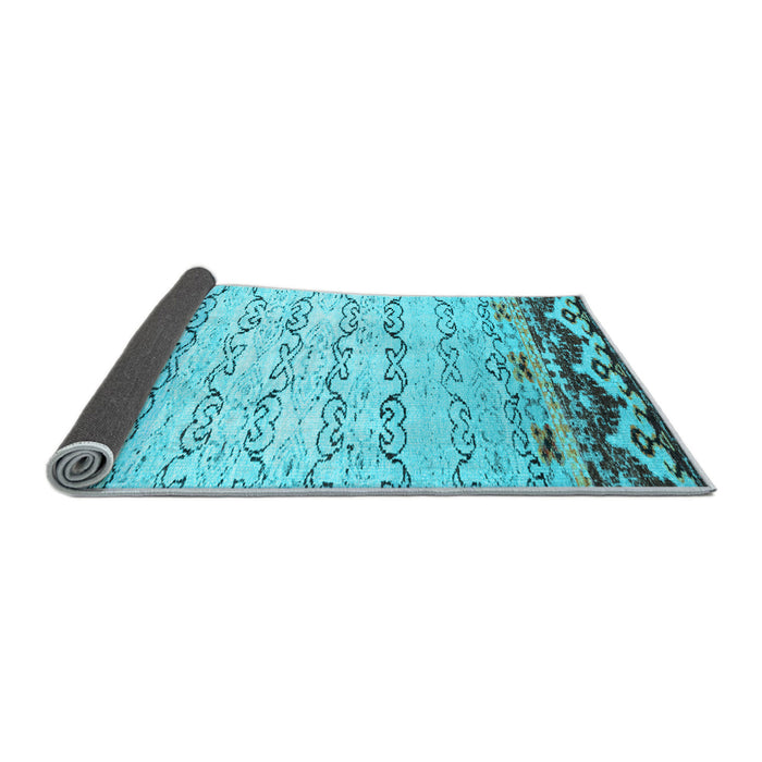 Sideview of Abstract Light Blue Contemporary Rug, con2577lblu