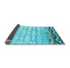 Sideview of Abstract Light Blue Contemporary Rug, con2577lblu