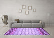 Machine Washable Abstract Purple Contemporary Area Rugs in a Living Room, wshcon2577pur