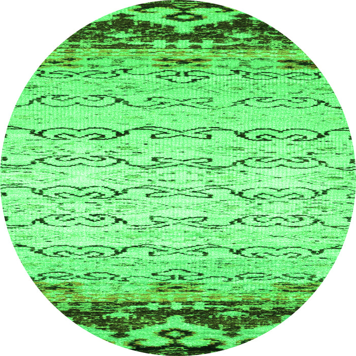 Square Abstract Green Contemporary Rug, con2577grn