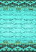 Machine Washable Abstract Turquoise Contemporary Area Rugs, wshcon2577turq