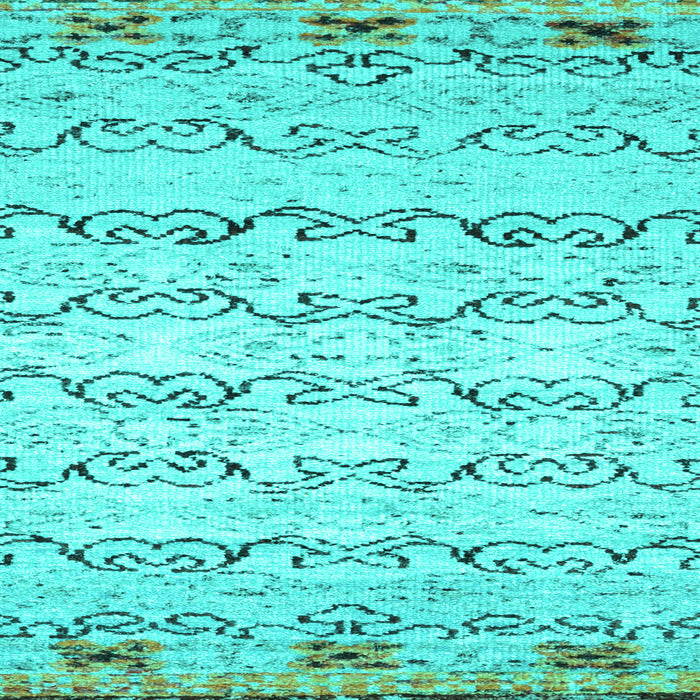 Machine Washable Abstract Turquoise Contemporary Area Rugs, wshcon2577turq