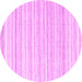 Round Machine Washable Solid Pink Modern Rug, wshcon2578pnk