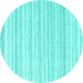 Round Solid Turquoise Modern Rug, con2578turq