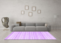 Machine Washable Solid Purple Modern Area Rugs in a Living Room, wshcon2578pur