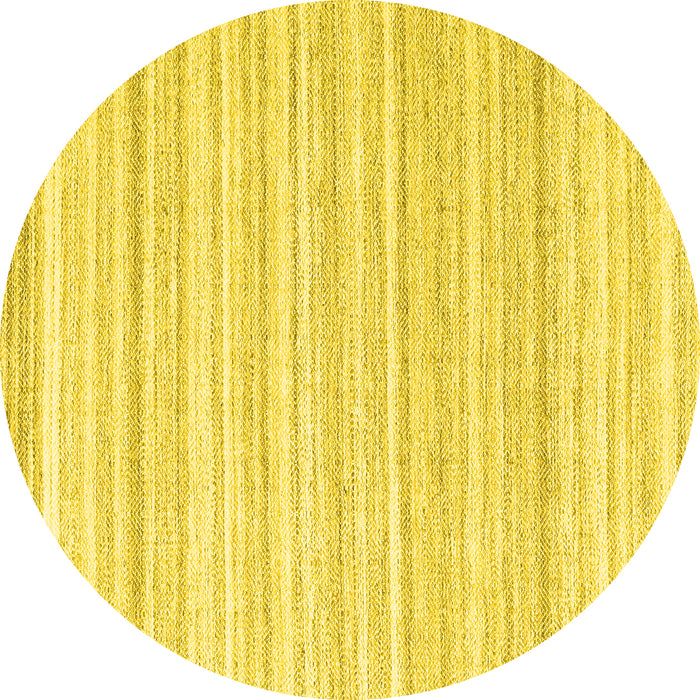 Round Solid Yellow Modern Rug, con2578yw