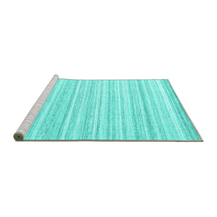 Sideview of Machine Washable Solid Turquoise Modern Area Rugs, wshcon2578turq