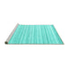 Sideview of Machine Washable Solid Turquoise Modern Area Rugs, wshcon2578turq