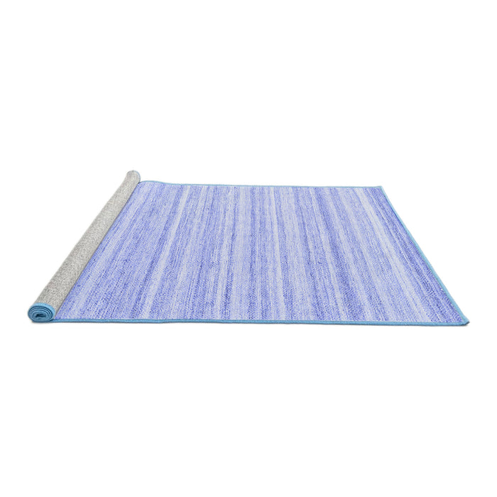 Sideview of Machine Washable Solid Blue Modern Rug, wshcon2578blu