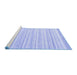 Sideview of Machine Washable Solid Blue Modern Rug, wshcon2578blu