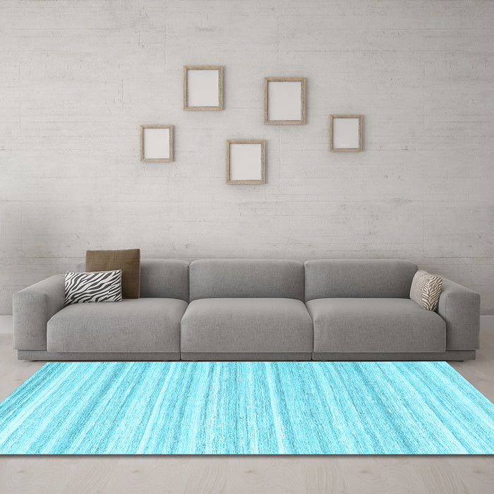Machine Washable Solid Light Blue Modern Rug in a Living Room, wshcon2578lblu
