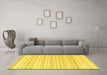 Machine Washable Solid Yellow Modern Rug in a Living Room, wshcon2578yw