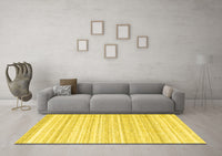 Machine Washable Solid Yellow Modern Rug, wshcon2578yw