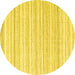 Round Machine Washable Solid Yellow Modern Rug, wshcon2578yw