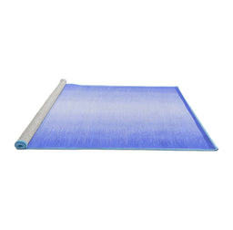 Sideview of Machine Washable Abstract Blue Contemporary Rug, wshcon2579blu