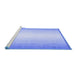 Sideview of Machine Washable Abstract Blue Contemporary Rug, wshcon2579blu