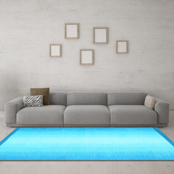 Machine Washable Abstract Light Blue Contemporary Rug in a Living Room, wshcon2579lblu
