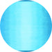 Round Abstract Light Blue Contemporary Rug, con2579lblu