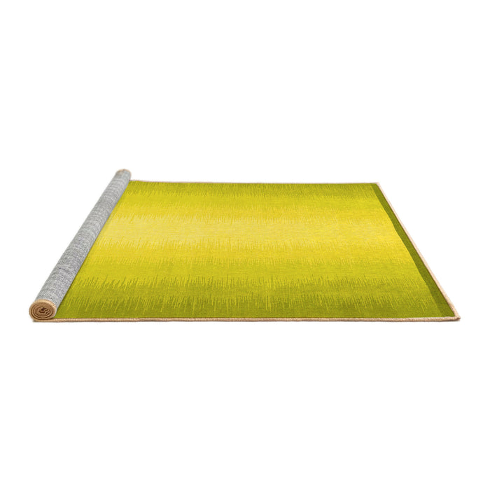 Sideview of Machine Washable Abstract Yellow Contemporary Rug, wshcon2579yw