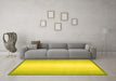 Machine Washable Abstract Yellow Contemporary Rug in a Living Room, wshcon2579yw