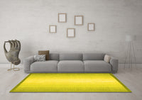 Machine Washable Abstract Yellow Contemporary Rug, wshcon2579yw