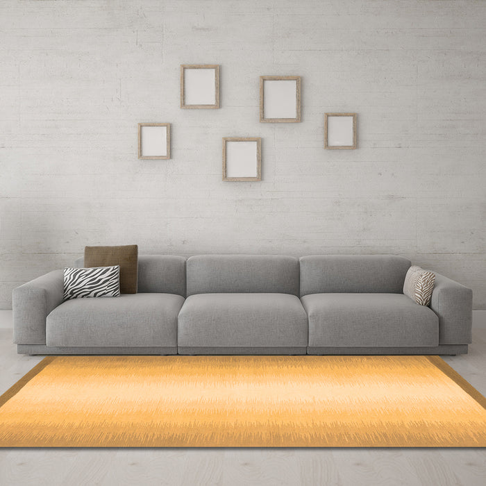 Machine Washable Abstract Orange Contemporary Area Rugs in a Living Room, wshcon2579org