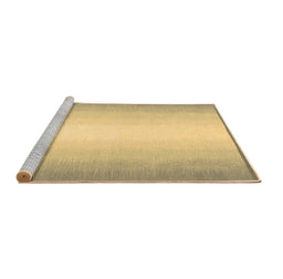 Sideview of Machine Washable Abstract Brown Contemporary Rug, wshcon2579brn